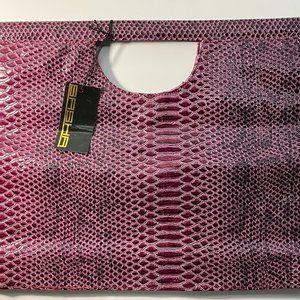 Sasha Handbag Purple  Snake Print Oversize Clutch New w/ tag